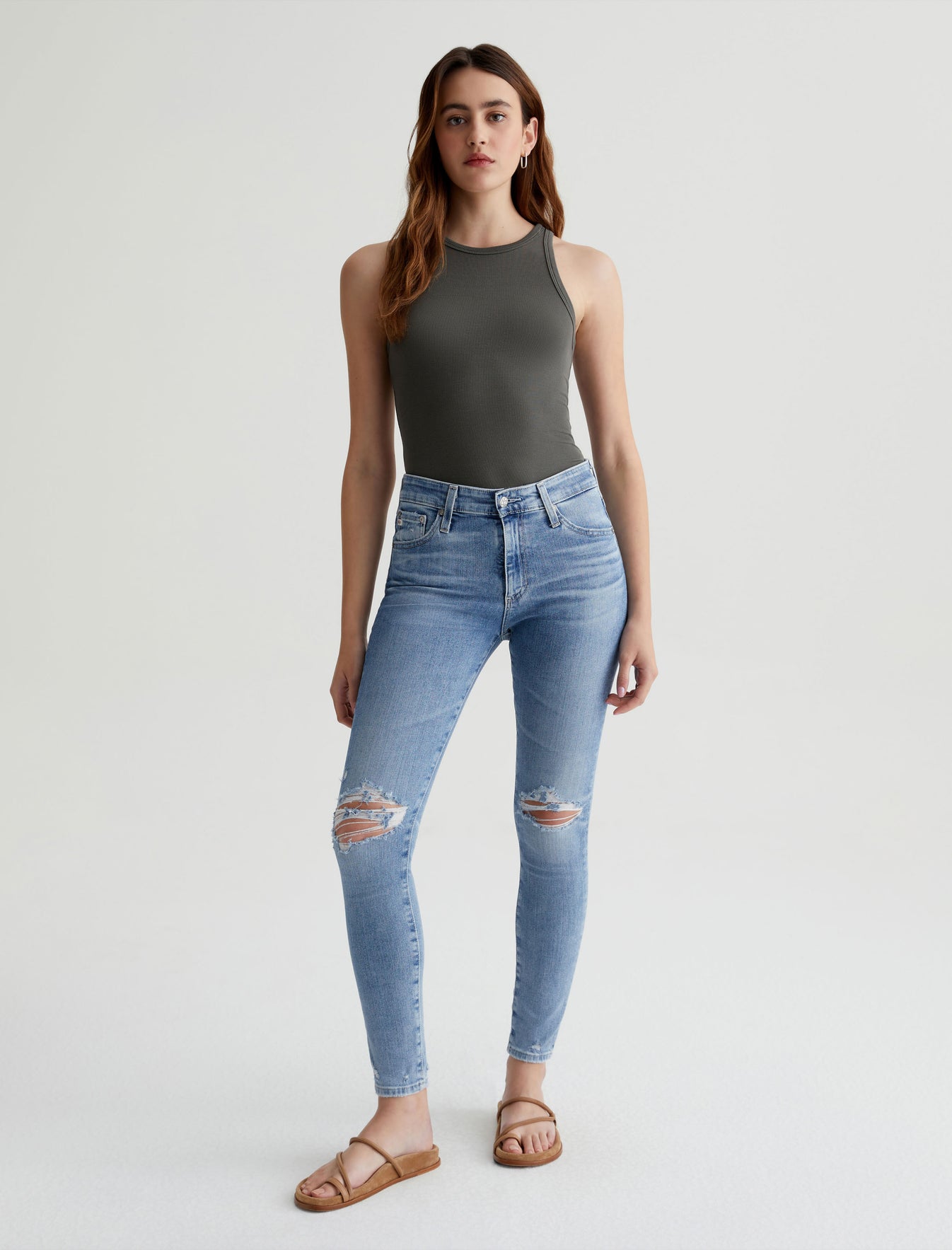 Farrah Skinny Ankle|AG-ed High-Rise Skinny Ankle Denim